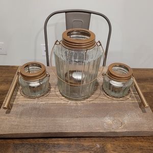 Three lantern candleholders set